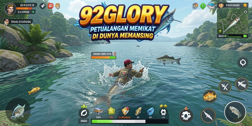 Tampilan menawan dari gameplay memancing di 92GLORY.