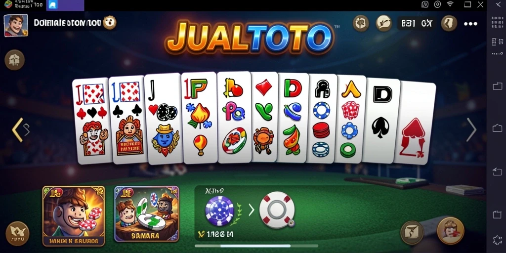 Screenshot gameplay JUALTOTO menampilkan aksi seru domino.