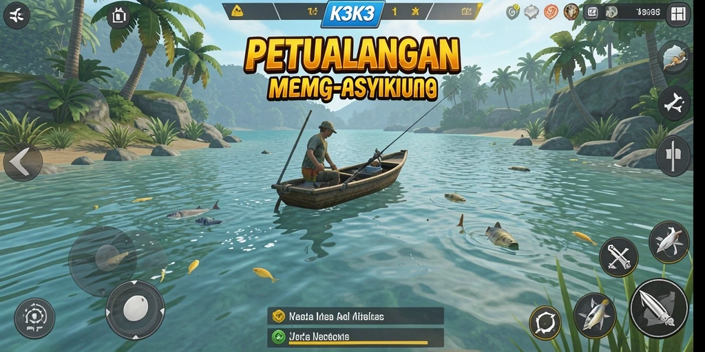 Tampilan gameplay Fishing K3K3 yang menawan dan mengasyikkan.