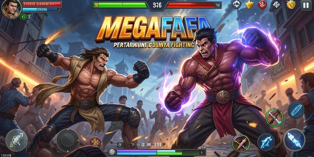 Tampilan gameplay menarik dan pertarungan seru di MEGAFAFA.