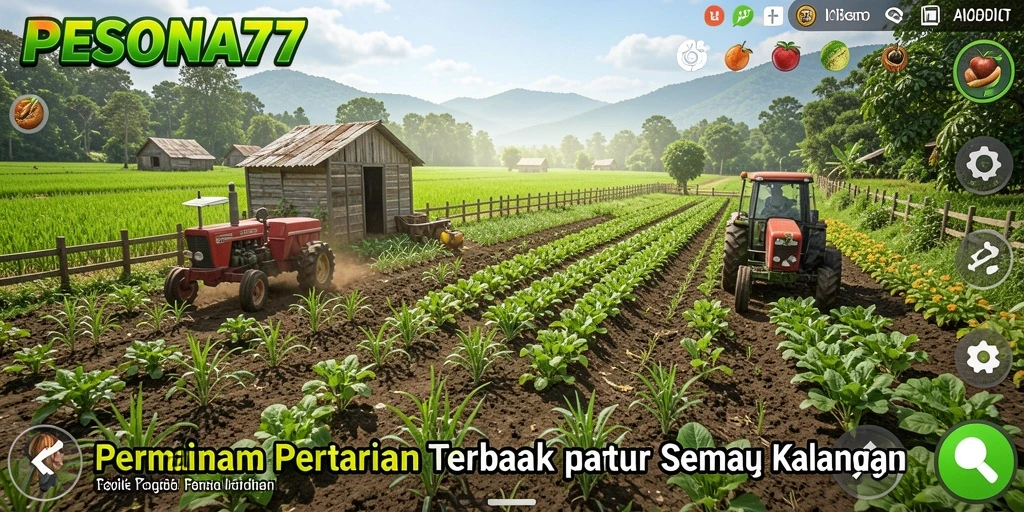 Tangkapan layar menampilkan gameplay pertanian yang seru dan interaktif.