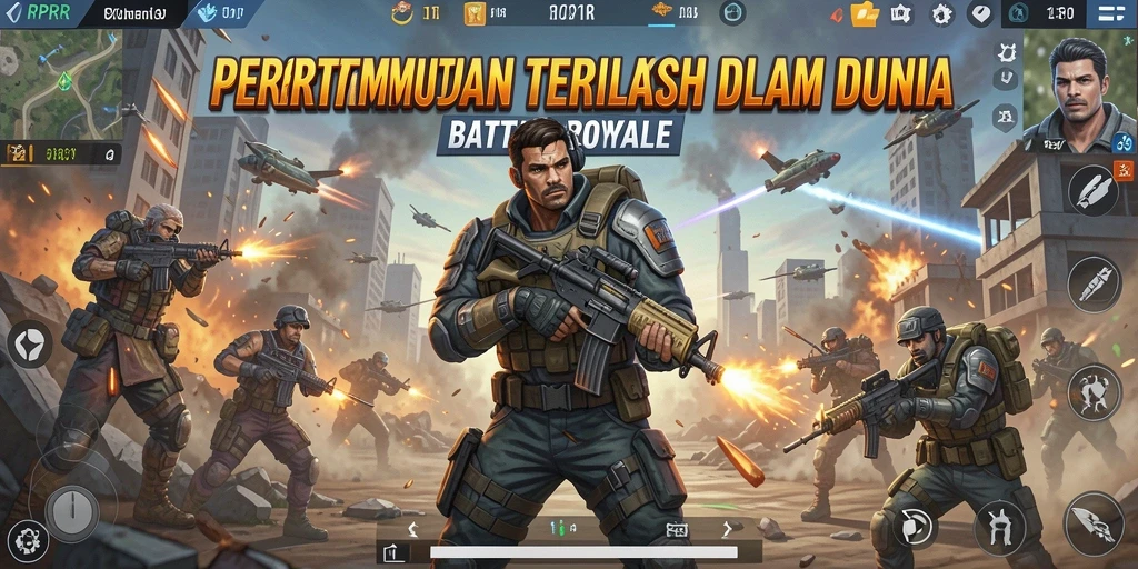 Gameplay RPRR menunjukkan intensitas pertempuran Battle Royale yang mendebarkan.
