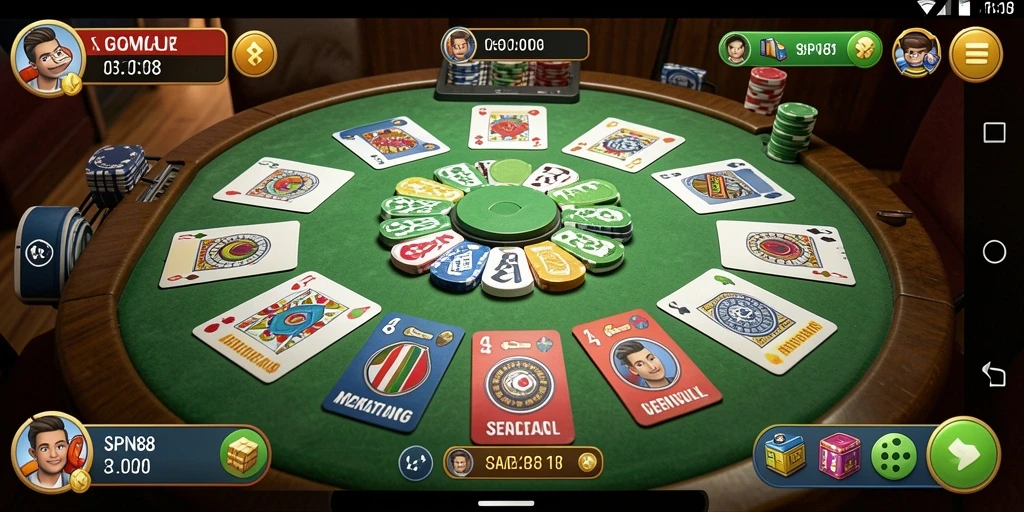 Tampilan gameplay Gaple SPN88 yang seru dan interaktif.